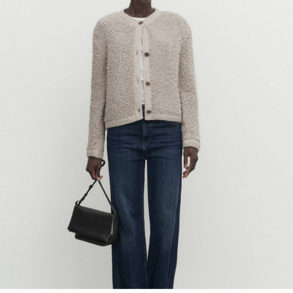 Massimo dutti boucle cardigan